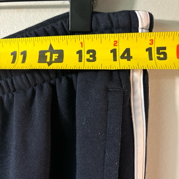 Adidas Men's Jogger Pants Black white stripe  L Drawstring Waist - Picture 6 of 7